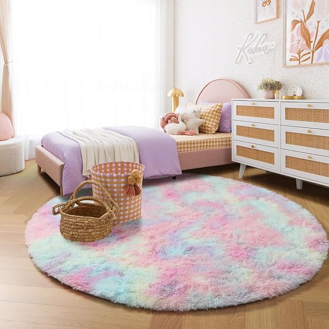Amdrebio Rainbow Unicorn Large Round Rug 6Ft - Image 7