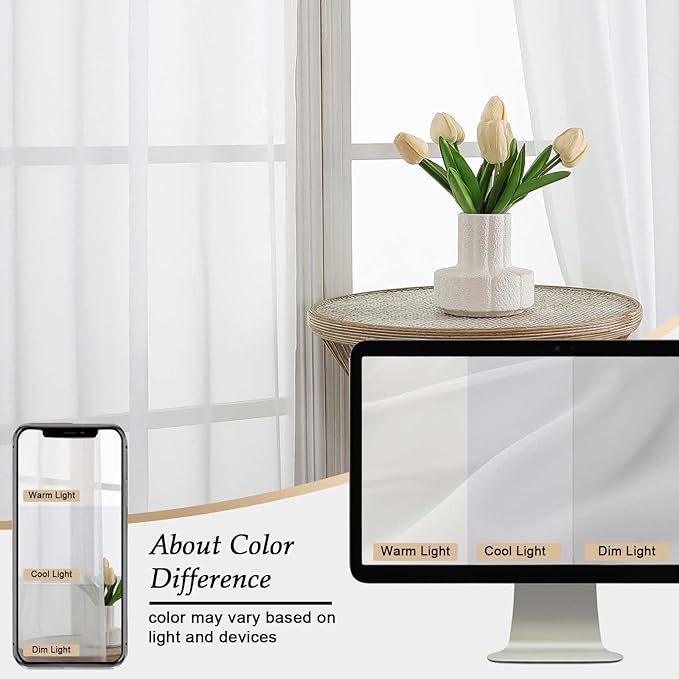 Extra Long Sheer White Curtains - Image 7
