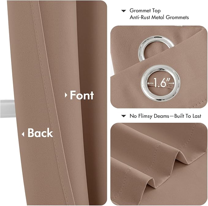 MIULEE Blackout Curtains for Bedroom 2 Panels 40 x 84 Inch Long Cappuccino | - Image 4