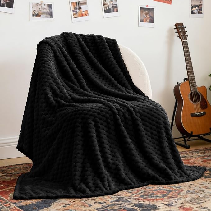 BEDELITE Black Large Throw Blanket by BEDELITE