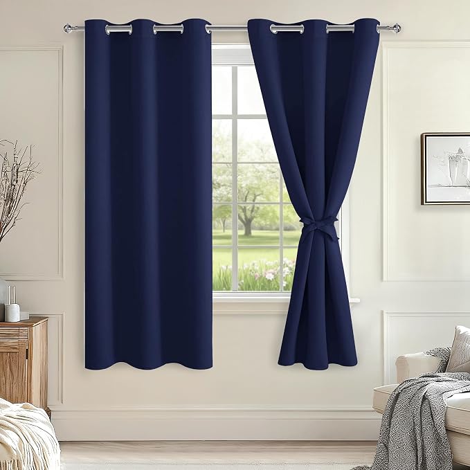 Blackout Curtains for Bedroom, 42 x 72 Inch, 2 Panels | Light Blocking by Hiasan