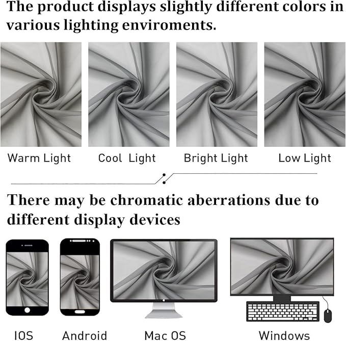 Charcoal Grey Sheer Curtains 108 Inches Long 2 Pcs, Airy Light Filtering - Image 5