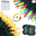 Battery Christmas Lights 2 Pack, 17ft 50 LED Dual Color Changing Mini String Light with 3 Auto-Timer Options and 12 Lighting Modes Waterproof Tree Lights (Warm White & Multicolor, 50 LEDs x 2 Pack)