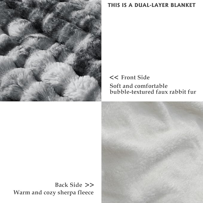 60x80 Inches Ultra-Soft Fuzzy Faux Fur Plush Twin Size Blanket - Image 3