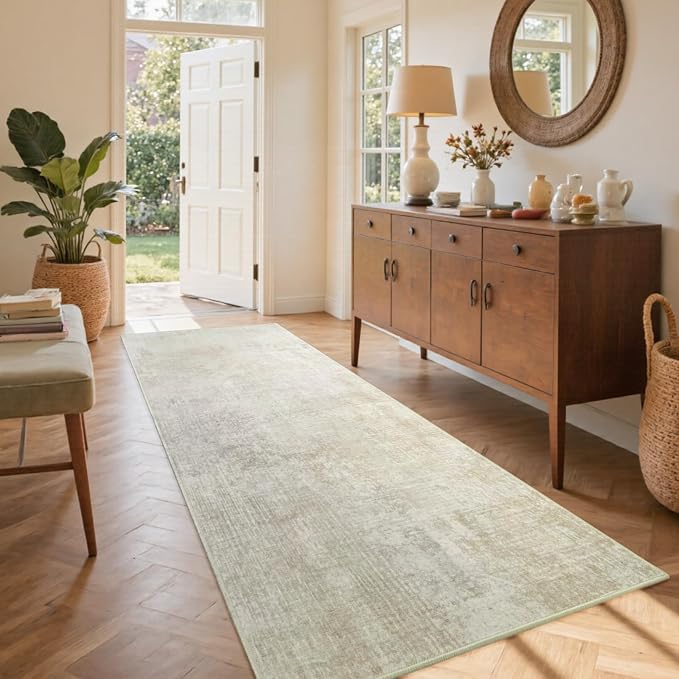 2x6 Ft Washable Runner Rug, Non-Slip Low Pile Hallway Kitchen Area Rug by Cuzwlovita