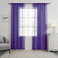 HUTO Dark Purple Sheer Curtains 72 Inches Long for Girls Room Rod Pocket Window Sheer Drapes for Kids Bedroom Living Room Classroom 2 Panels 52 by 72 Inch Length