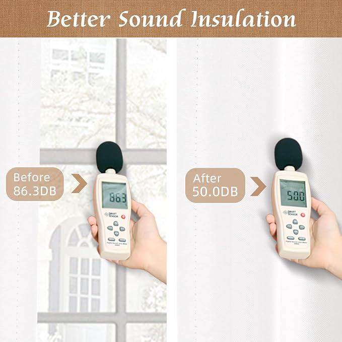 68 Inch Full Blackout Linen Curtains - Image 5