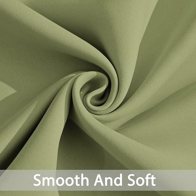 Yakamok Room Darkening Curtains 62x84 inch Length Sage Green-Living Room | 2 - Image 4