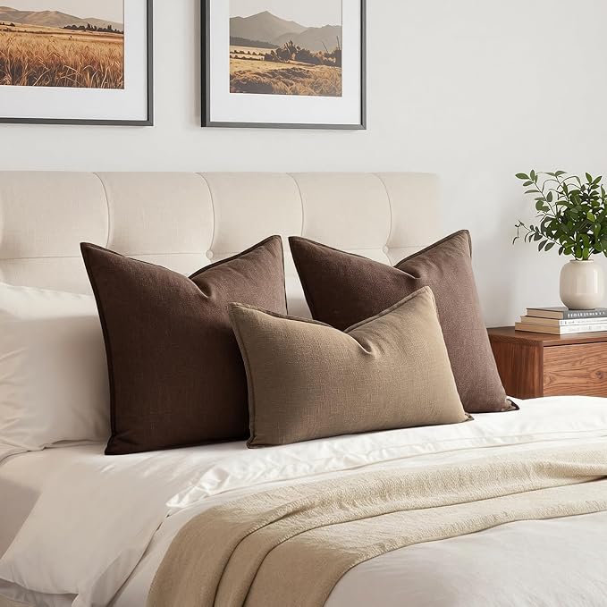 MIULEE Decorative Linen Lumbar Pillow Cover 12x20 Inch Khaki | Fall Autumn Boho - Image 4