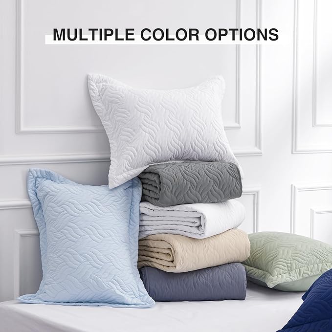 Love's cabin California King Size Quilt Bedding Set White Bedspread - Cal King Summer Lightweight Bedspread Comforter - Wave Pattern Coverlet for All Season - 3 Pieces (1 Quilt, 2 Pillow Shams)