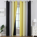 Black and Yellow Ombre Blackout Curtains 96 Inches Long | Room Darkening by ESTELARTEXTILER
