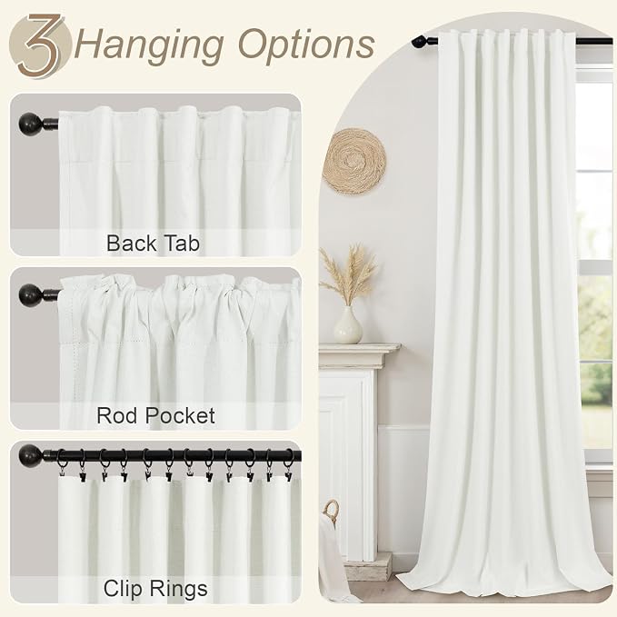 Pitalk Short Linen Textured Blackout Curtains - Image 6