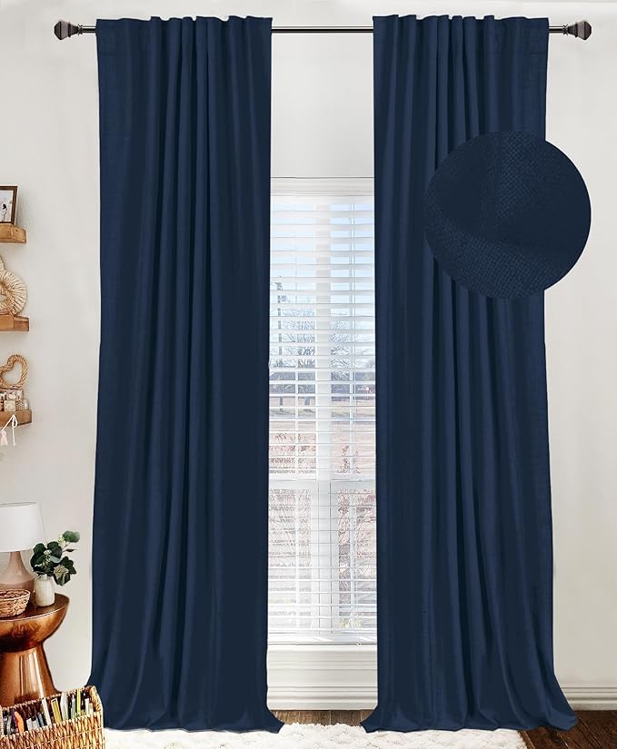 Faux Linen Total Blackout Curtains by 100BlackoutShield