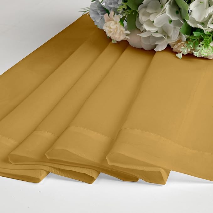 Gold Sheer Curtains 63 Inch Length 2 Panels, Airy Light Filtering Voile Curtain - Image 8