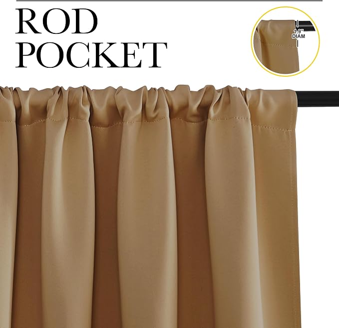 NICETOWN Window Curtains Blackout Drapes, 1 Pair, 52 by 72-Inch, Thermal - Image 2