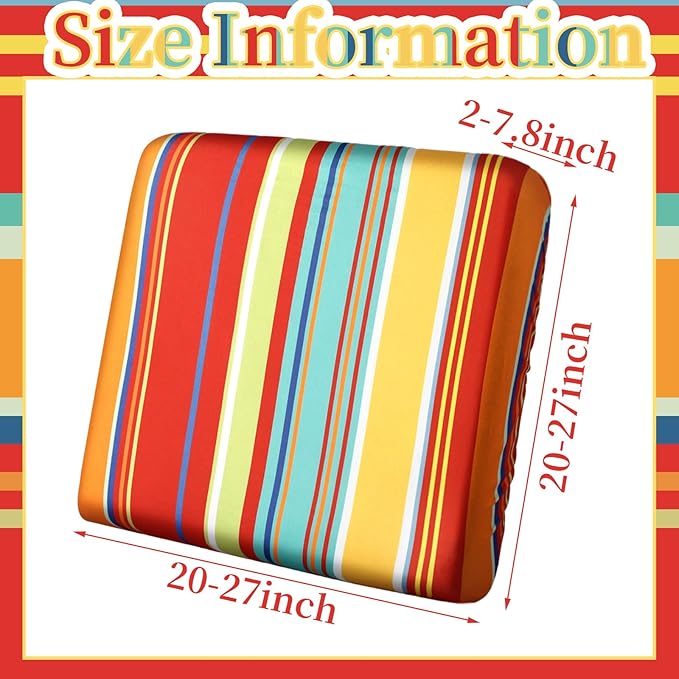 Geyoga 8 Pcs Patio Stretch Sofa Cushion Covers Outdoor Cushion Covers - Image 4