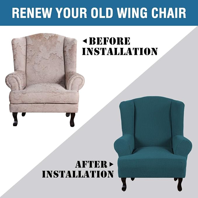 H.VERSAILTEX Wing Chair Slipcover Chair Covers - Image 4