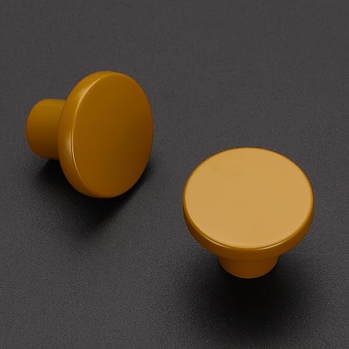 Ravinte 1 Pack Cabinet Knobs Earthy Yellow Kitchen Cabinet Knobs Round Dresser Drawer Pulls Closet Door Pulls 1-1/5 Inch