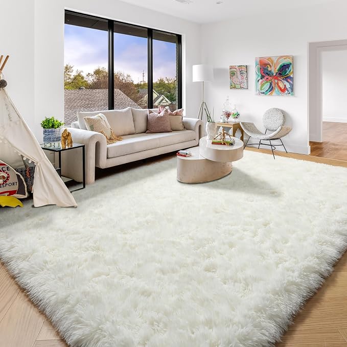 Amdrebio Cream Ivory White Large Rug 8x10 - Image 5