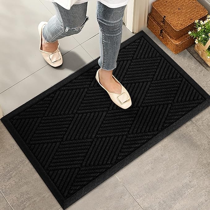 Durable Front Door Mat, Absorbent Muddy Dirt Resist Welcome Door Mats Outdoor by HIYARD