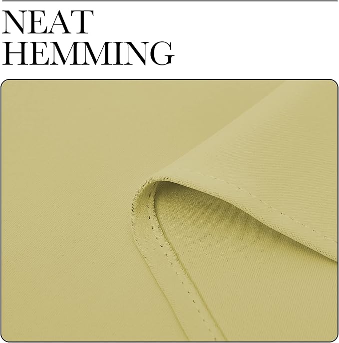 NICETOWN Paler Yellow Blackout Curtains 120" Long for Office, Dining Room, Guest Room, 55" Wide, 2 Pieces, Sound Reducing Heat and Cold Block Curtain Panels for Modern Decorative