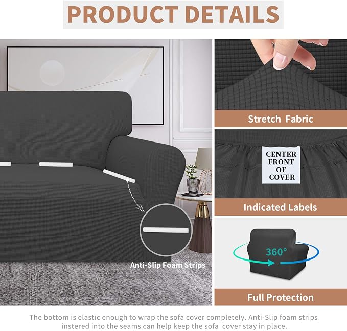 Easy-Going 100% Waterproof Oversized Chair Couch Cover, Stretch Sofa Cover | - Image 4