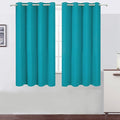 Teal Blackout Curtains 66 x 63 Inch Length/Set of 2 Curtain Panels/Thermal by Lemomo