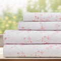 DREAMCARE Queen Size Sheets - Cooling Bed Sheets - 4pcs Set - Queen Sheet Set - Sheets Queen Size Bed - Queen Size Sheet Sets - Soft & Long Lasting 100% Fine Brushed Floral Sheets - Floral Blue