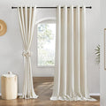 NICETOWN Flax Natural Linen 78 inch Curtains by NICETOWN