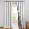 NICETOWN Full Blackout Linen Curtains 108" Length by NICETOWN