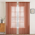 MIULEE Fall Burnt Orange Sheer Curtains 54 X 72 Inches, 2 Panels | Solid Color by MIULEE