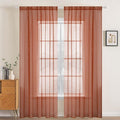 MIULEE Fall Burnt Orange Sheer Curtains 54 X 108 Inches, 2 Panels | Solid Color by MIULEE