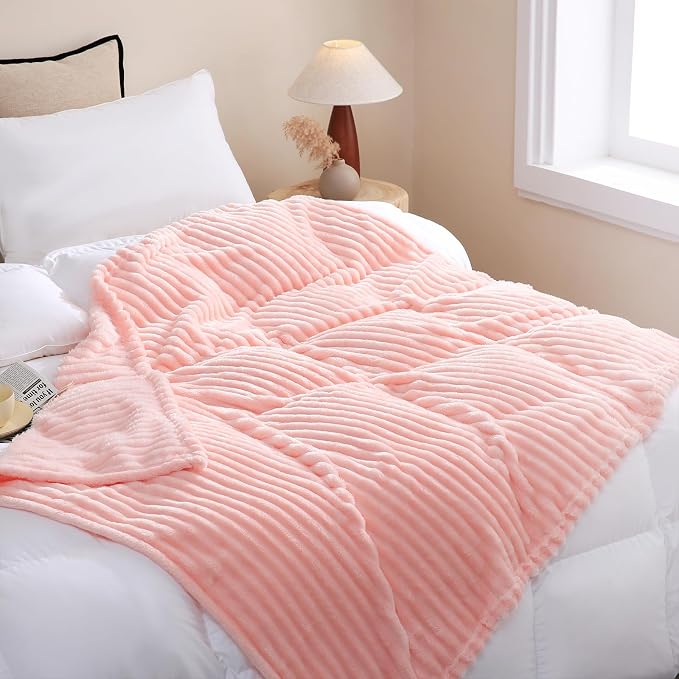 Light Pink Fleece Throw Blanket 50”×60” - Image 4