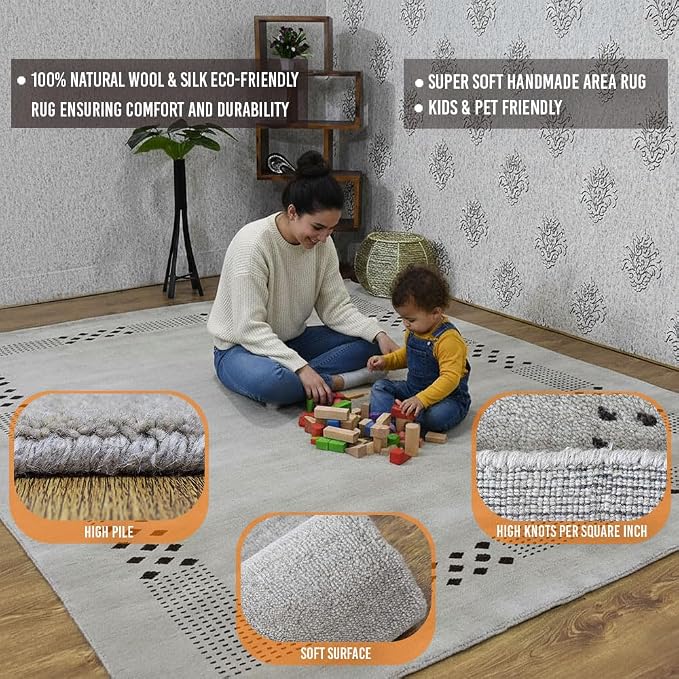 Rugsotic Carpets Hand Knotted Loom Wool ECO-Friendly Area Rugs - Image 9