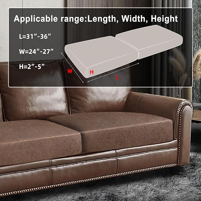 ANARACHON Leather Look Couch Cushion Covers Sofa Seat Slipcovers Sets Couches - Image 3