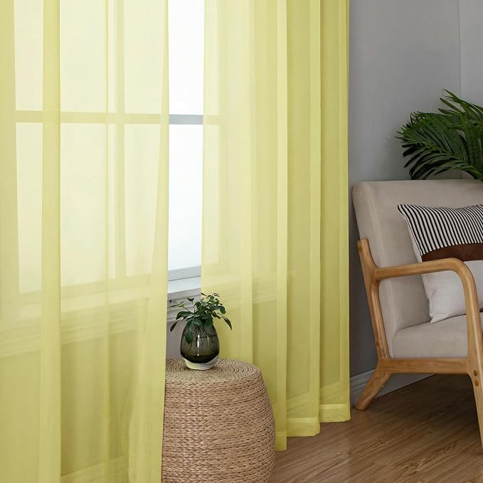 Sheer Curtains 96 inches Long 2 Panels Set - Image 8