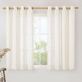 54 Inch Length Linen Curtains for Bedroom, Light Filtering Window Curtains by LAMIT