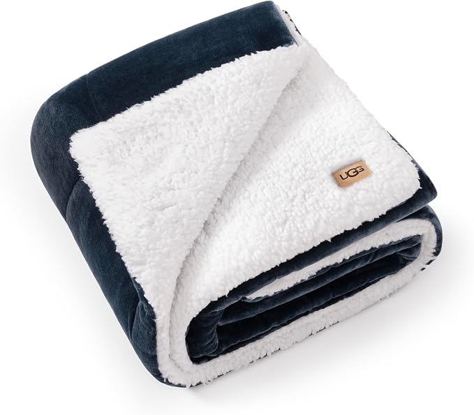 UGG Nita Throw Blanket, Reversible Fleece Blanket, Machine Washable, Soft & Cozy by Unknown
