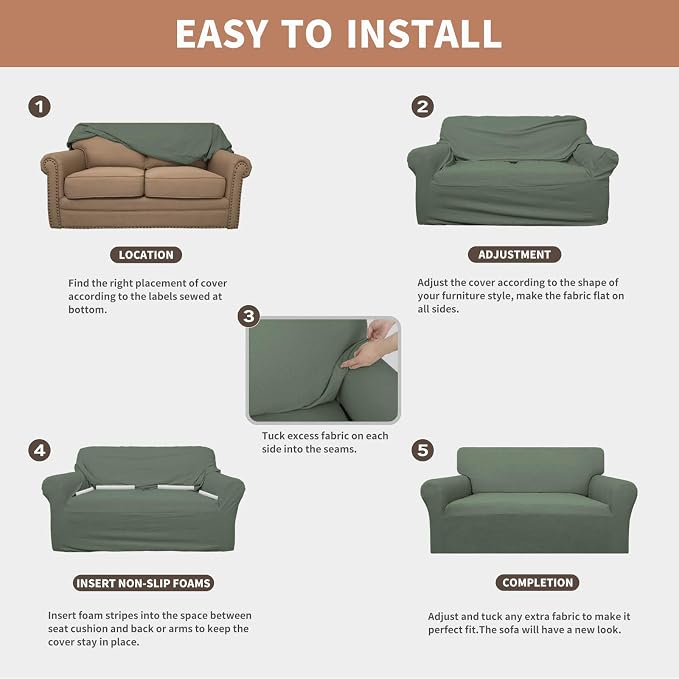 Easy-Going 100% Waterproof Oversized Chair Couch Cover, Stretch Sofa Cover | - Image 5