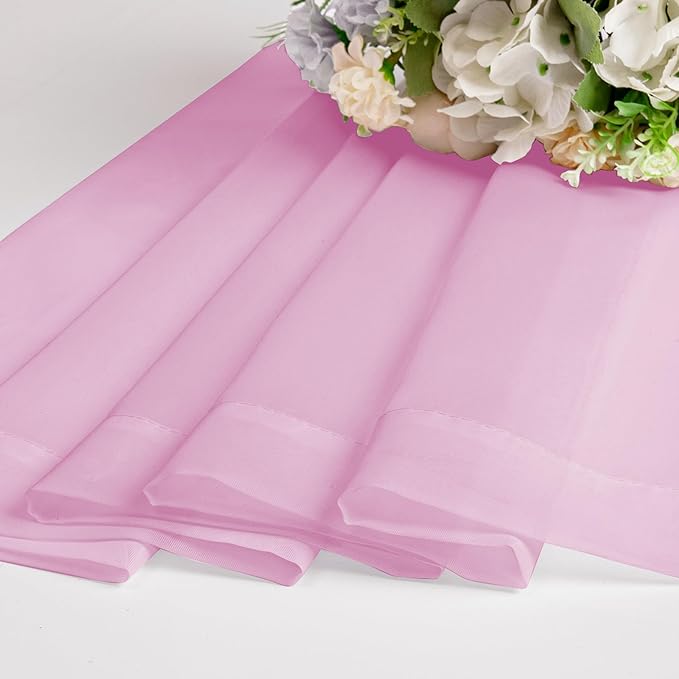 Chyhomenyc Sheer Curtains 63 Inch Length 2 Panels, Soft Airy, Rod Pocket - Image 3