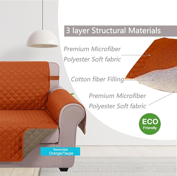 U-NICE HOME Reversible Recliner Chair Covers, Pet Friendly, Elastic Straps - Image 5