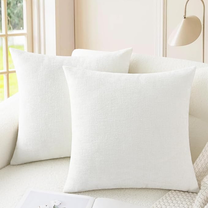 CaliTime Decorative Couch Throw Pillow Covers 26 X 26 Inches True White | Pack by CaliTime