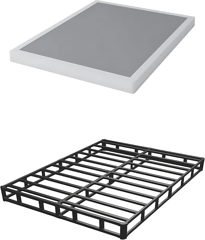 Low Profile Box Spring King Size,3 Inch Box Spring for King Bed,Heavy Duty Mattress Foundation,Metal Bed Base/Noise Free/Non-Slip/Easy Assembly