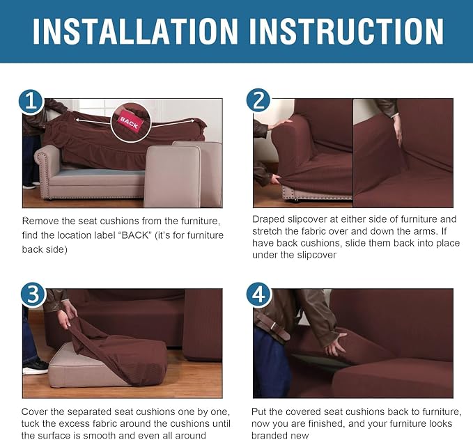 H.VERSAILTEX 4 Piece Stretch Sofa Covers - Image 6
