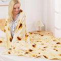 Burritos Tortilla Blanket King Size for All Season - Premium Lightweight Anti-Static Super Soft Cozy Plush Tortilla Throw, Lightweight Microfiber Winter Warm Taco Blanket 90" x 108"(Burritos King)