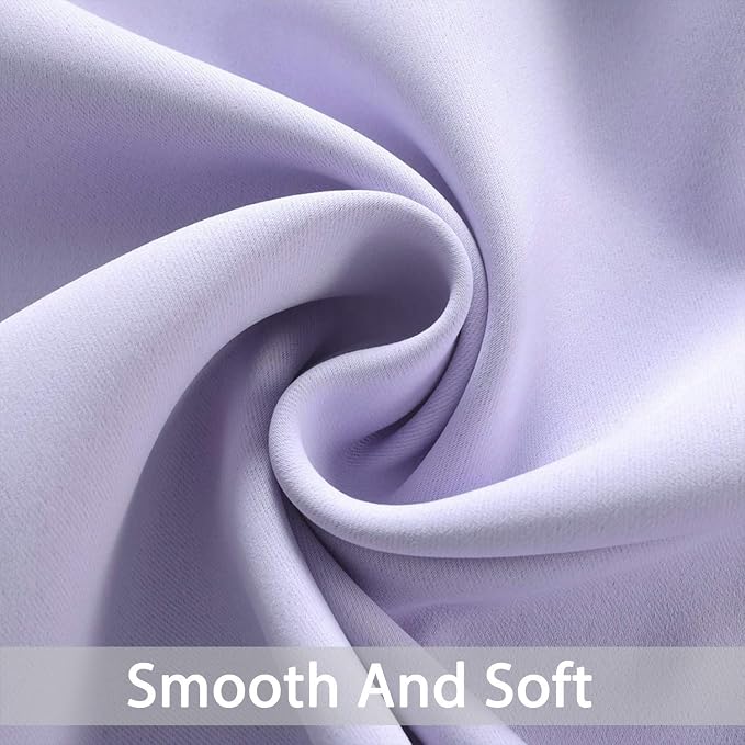 Yakamok Room Darkening Curtains 52x84 inch Length Lilac-Living Room | 2 panels - Image 4