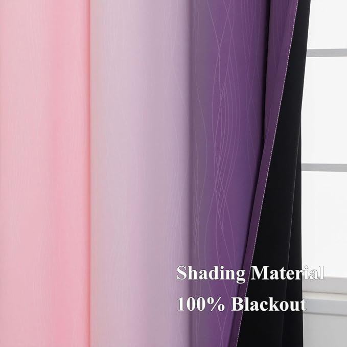 Pink and Purple Ombre Blackout Curtains - Image 5