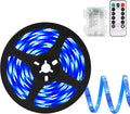 echosari Blue Led Strip Lights Waterproof Battery Operated with Remote, 8 Modes, Dimmable, Timer, Self-Adhesive, Cuttable, 3M 90Led Battery Strip Led Light for Indoor Outdoor Decor