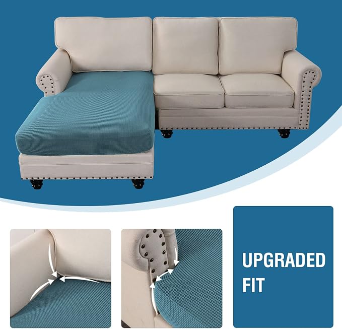 H.VERSAILTEX Sectional Couch Covers 1 Piece Chaise Slipcover L Shape Separate - Image 6
