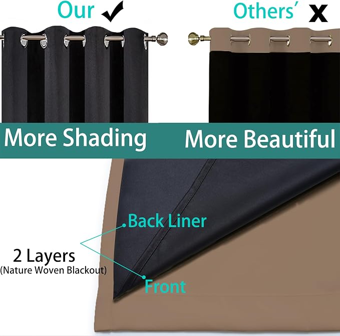Yakamok Khaki Blackout Curtains 63 Inches Long - Image 6